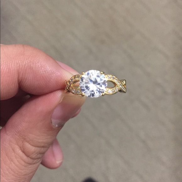 Gold Austrian Crystal Infinity Ring - Picture 3 of 6